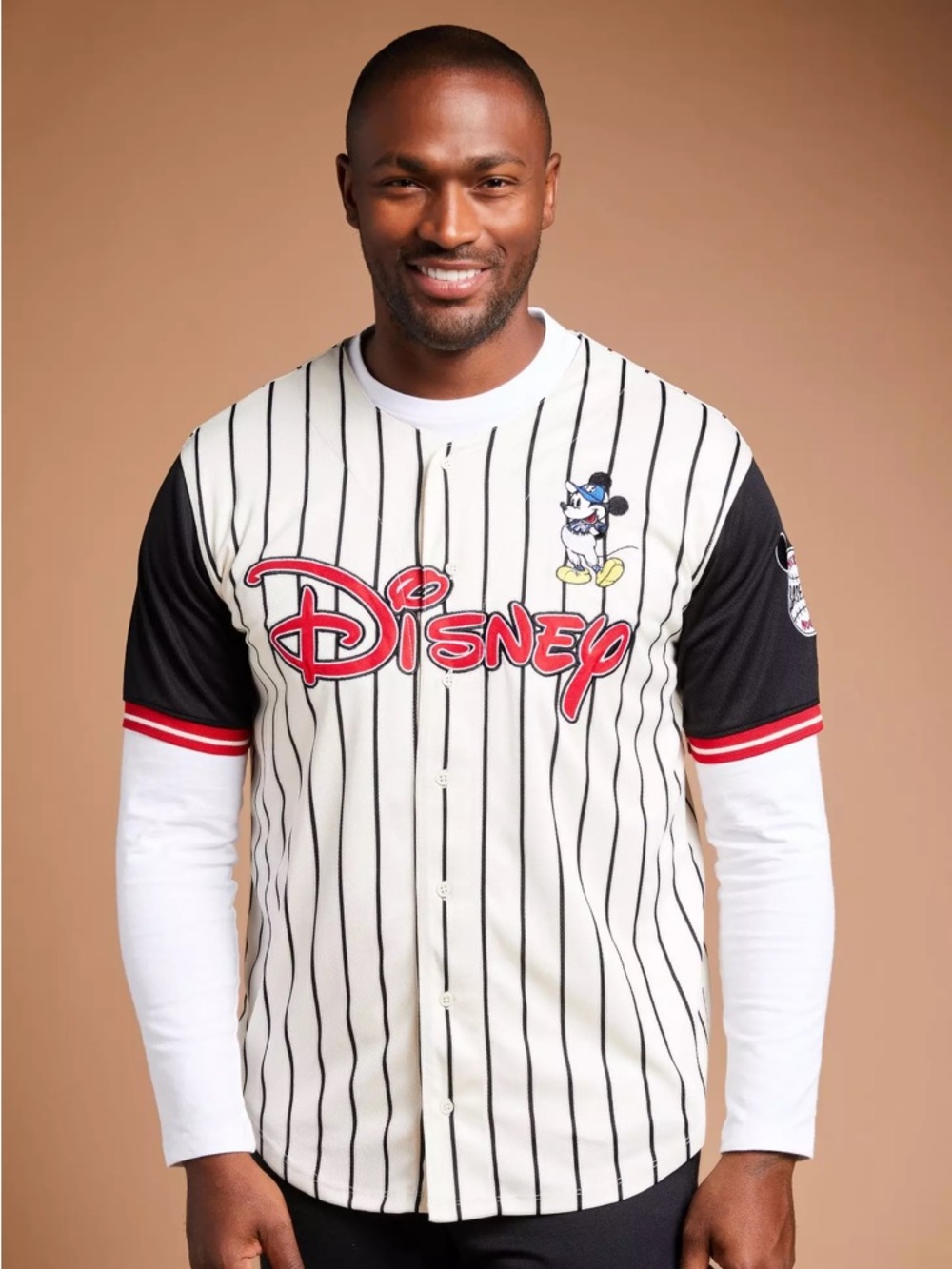 Disney Mickey Mouse Striped Baseball Jersey